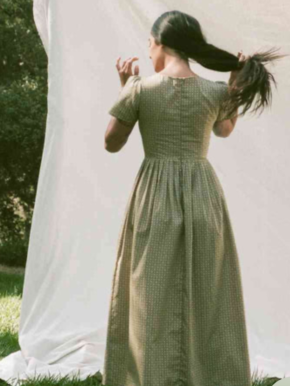 Christy Dawn The Scarlet Maxi Dress in Willow Daisy Dot 90s Inspired Cottagecore - Picture 3 of 10